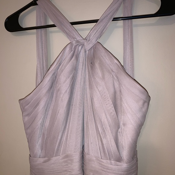 David’s bridal y-neck prom dress in taupe - Picture 4 of 8